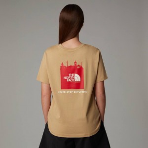 The North Face Germany Redbox T-shirt Dam Khaki | NF0A36I9L