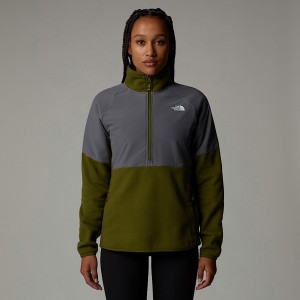 The North Face Glacier Heavyweight 1/2 Zip Fleece Pullover Dam Olivgröna | NF0A04K8R