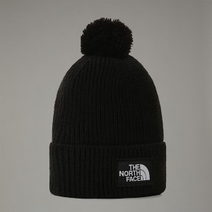 The North Face Logo Box Pom Mössa Dam Svarta | NF0A61C3D