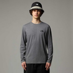 The North Face Long-Sleeve Simple Dome T-shirt Herr Grå | NF0A31D0B