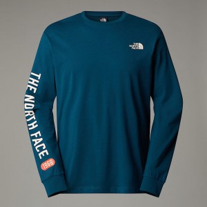 The North Face Long-Sleeve Varsity Graphic T-shirt Herr Marinblå | NF0A47V5P