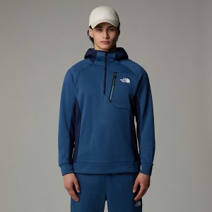 The North Face Mountain Athletics 1/4 Zip Hooded Fleece Pullover Herr Blå | NF0A33X0V