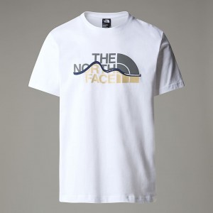 The North Face Mountain Line T-shirt Herr Vita | NF0A41M7T