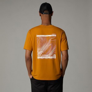 The North Face Topographic Foundation T-shirt Herr Orange | NF0A47L8U