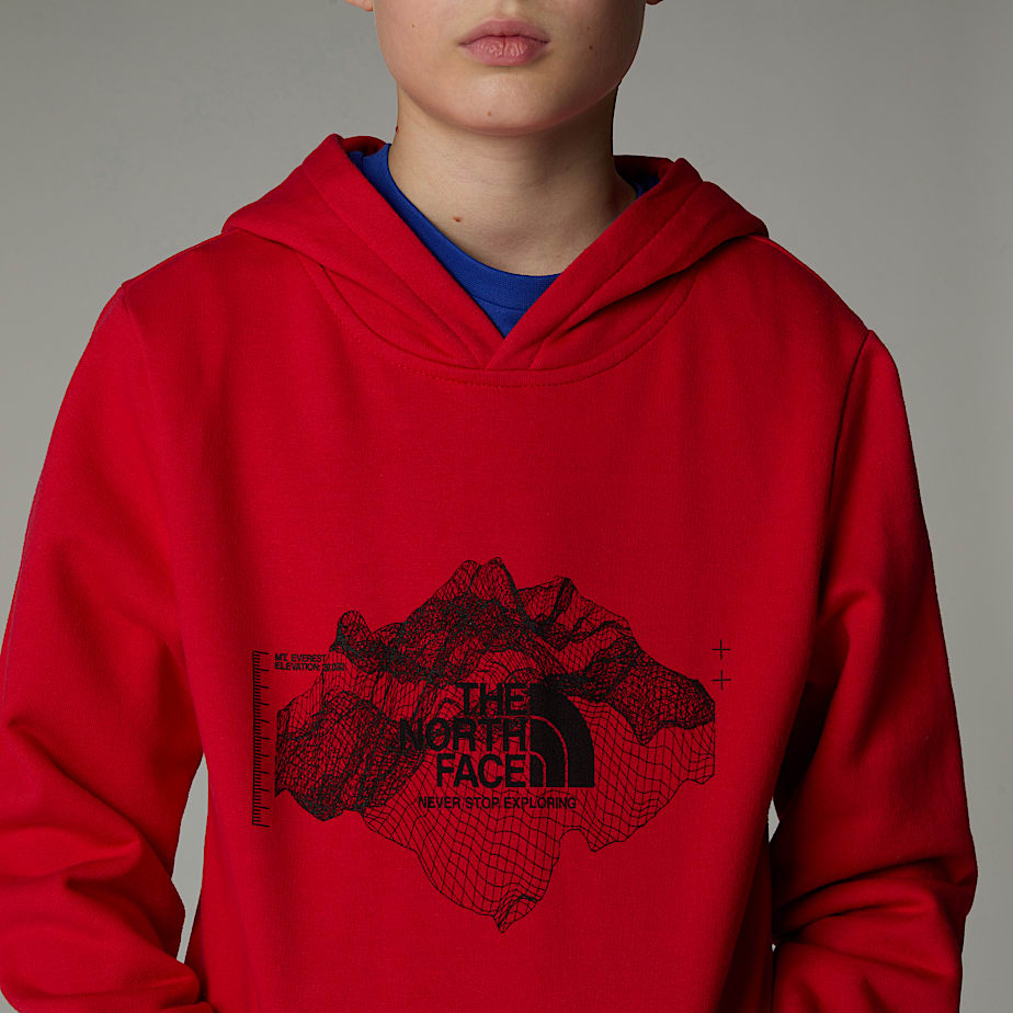 The North Face Topographic Hoodie Barn Röda | NF0A58I9F